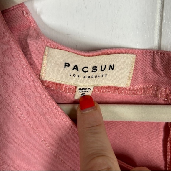 PacSun Pink Denim Cut Out Barbiecore Mini Dress Small - Picture 7 of 7